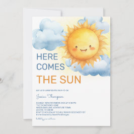 Invitación Aquí viene el Sol Shower del Bebé Niño