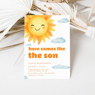 Invitación Aquí Viene El Tema De Son Sun Baby Shower