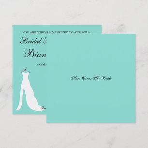 Invitación Aquí Viene El Verde azulado Fiesta De Ducha De Nov