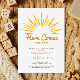 Invitación Aquí Viene El Whimsical Baby Shower Del Hijo