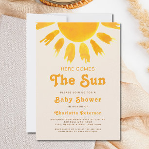 Invitación Aquí Viene La Baby Shower De Sexo Neutral-Boho