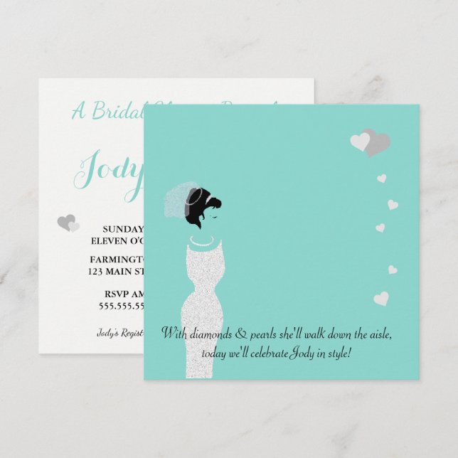 Invitación Aquí viene la celebración de la novia del Fiesta T (Anverso / Reverso)