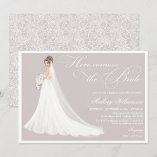 Invitación Aquí viene la ducha de novia