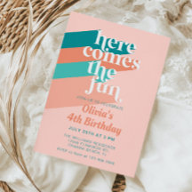 Aquí viene la fiesta de cumpleaños del retro de la