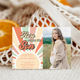Invitación Aquí Viene La Foto De Baby Shower Son Sunshine
