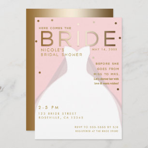 Invitación Aquí viene la Moda BRIDE Oro Rosa Ducha Nodal