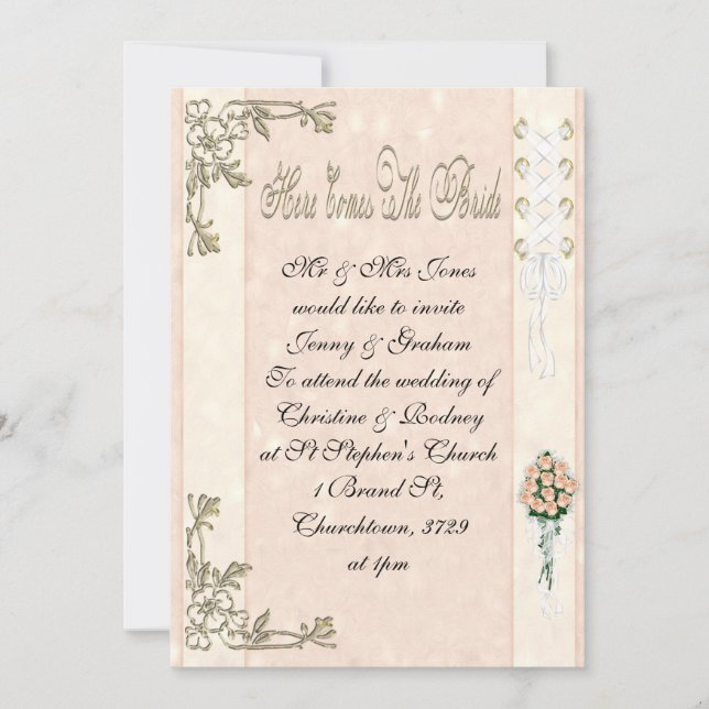 Invitación Aquí viene la novia (Anverso)