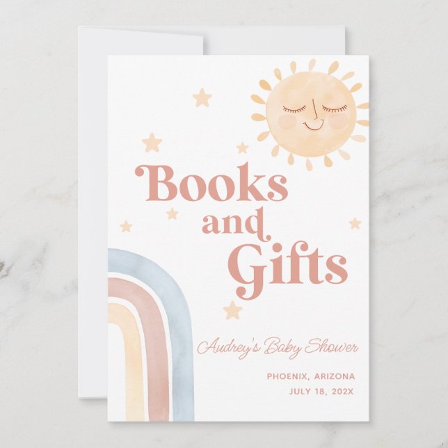 Invitación Aquí vienen los libros del hijo + los regalos (Anverso)