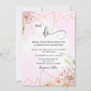 Invitación *~* AR15 Floral HACEMOS Boda RSVP QR geométrico