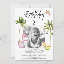 Invitación *~* AR21 Dragon Dinosaur 2 Dos Fotos Cumpleaños