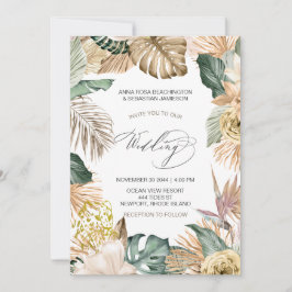 Invitación *~* AR21 QR BODA botánico de leopardo de la jungla