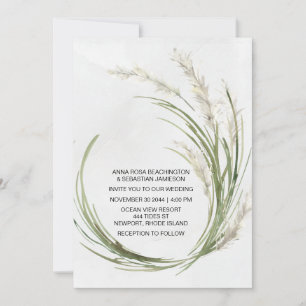 Invitación *~* AR21 QR RSVP Pampas BODA Botánico de Grass