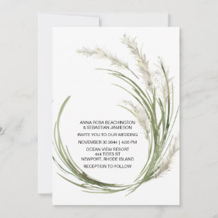 Invitación *~* AR21 QR RSVP Pampas BODA de Plantas de Grass