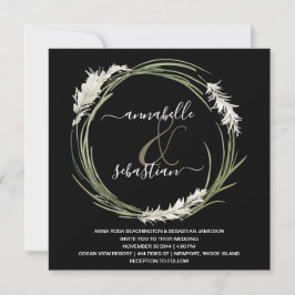 Invitación *~* AR21 RSVP Pampas Grass QR wreath BODA