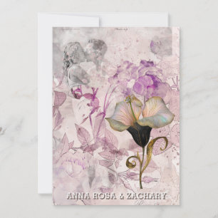 Invitación *~* AR26 Boda de FOTO de RSVP de 16 QR rosa