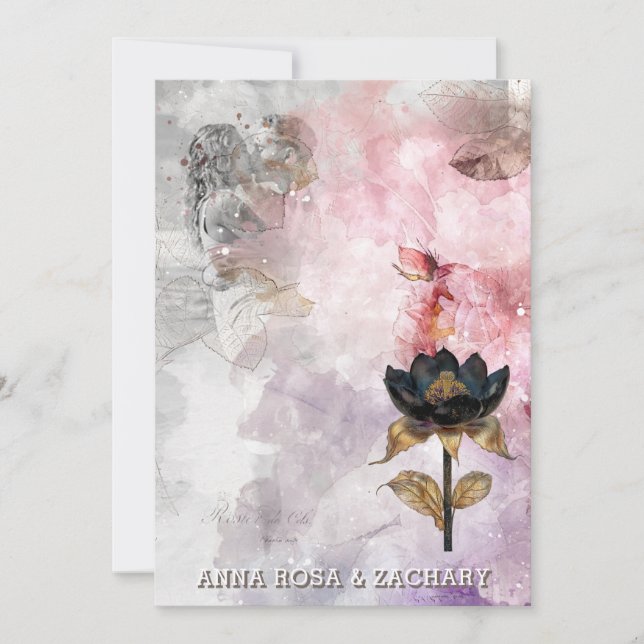 Invitación *~* AR26 Boda de FOTO de RSVP de 30 QR rosa (Anverso)