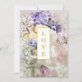 Invitación *~AR26 Flores de jardín Boda de Bouquet QR RSVP