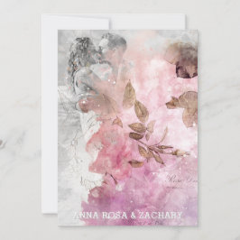 Invitación *~* AR26 QR Vintage de la FOTO de RSVP victoriana