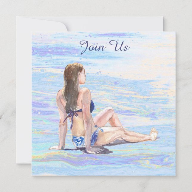 Invitación *~* AR29 Woman Beach Generic DIY CUALQUIER Fiesta  (Anverso)