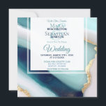 Invitación ~ AR66 QR RSVP Agate Marble Gold Boda<br><div class="desc">(Busque en AR66 elementos relacionados con bodas similares o coincidentes. Buscar en AP66 otros elementos geodésicos de piedra agate de mármol ) INVITACIÓN DE BODA con métodos alternativos a RSVP incluyendo un código QR para cualquier dirección web que le gustaría un Bonito moderno mejorado energéticamente Moderno Boho Hermoso Resumen Único...</div>