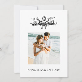 Invitación *~* AR6 victoriano QR FOTO RSVP Boda Cherub