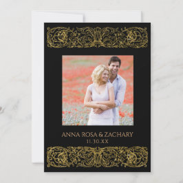 Invitación *~* AR6 victoriano QR FOTO RSVP Ornate Boda