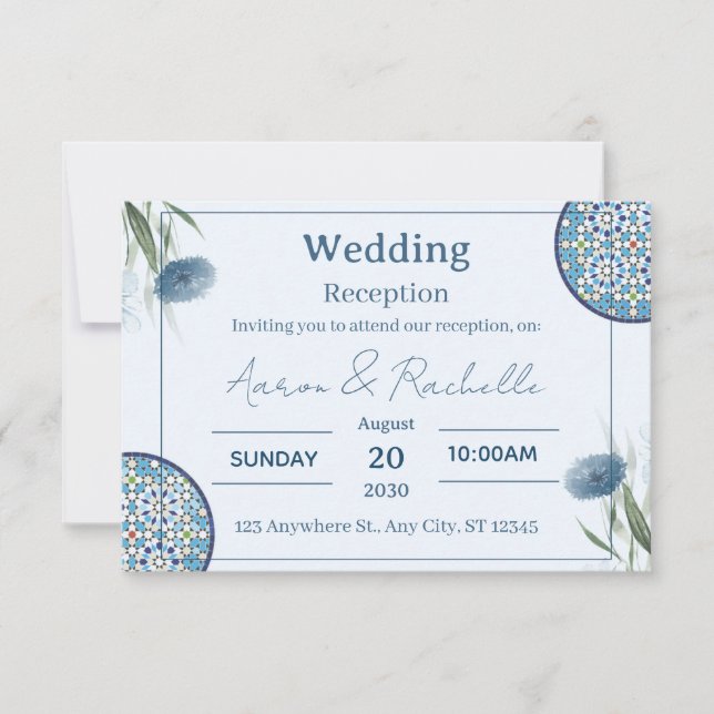 Invitación Arabesque Elegance Wedding Card (Anverso)