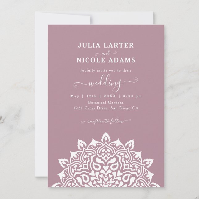 Invitación Arabian Art Nouveau Floral Arch Mandala Wedding (Anverso)