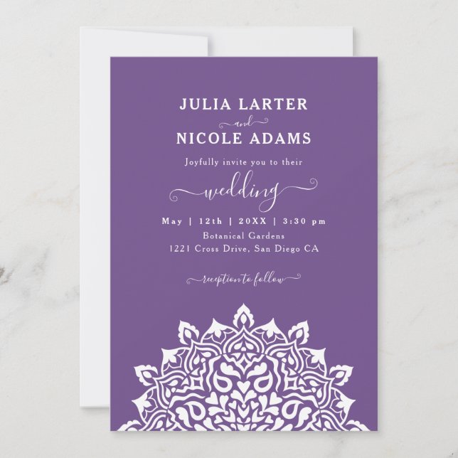 Invitación Arabian Art Nouveau Floral Arch Mandala Wedding (Anverso)