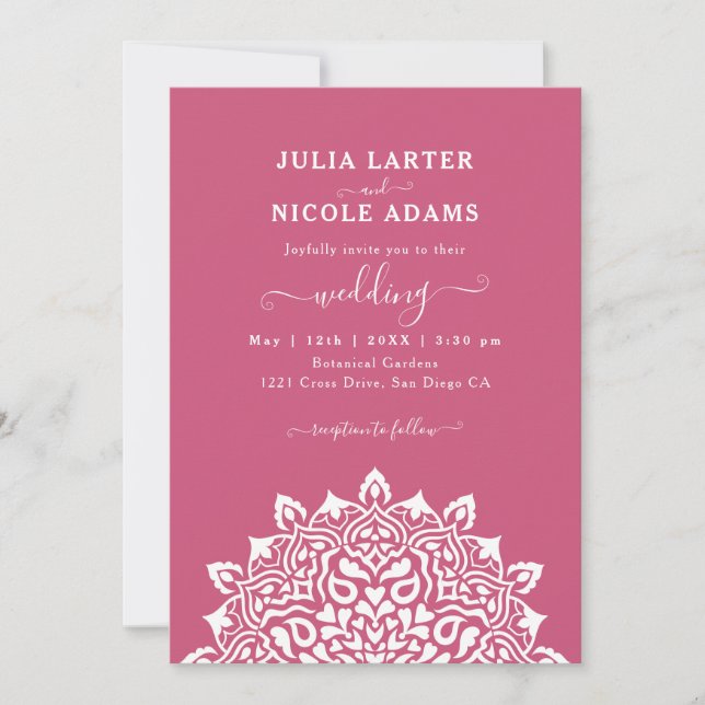 Invitación Arabian Art Nouveau Floral Arch Mandala Wedding (Anverso)