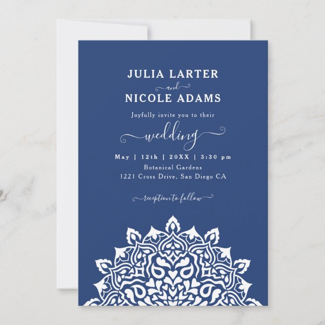Invitación Arabian Art Nouveau Floral Arch Mandala Wedding (Anverso)