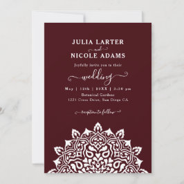 Invitación Arabian Art Nouveau Floral Arch Mandala Wedding