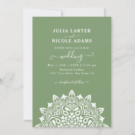 Invitación Arabian Art Nouveau Floral Arch Mandala Wedding