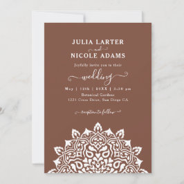 Invitación Arabian Art Nouveau Floral Arch Mandala Wedding