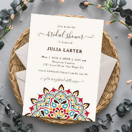 Invitación Arabic Art Nouveau Floral Mandala Bridal Shower