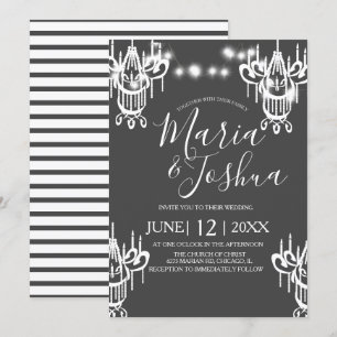 Invitación Araña de Halloween Boda Gris y Luz Blanca