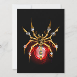 Invitación Araña de vapor sobre negro