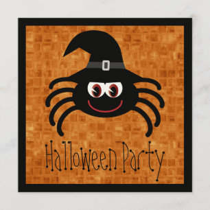 Invitación Araña linda de Halloween del dibujo animado