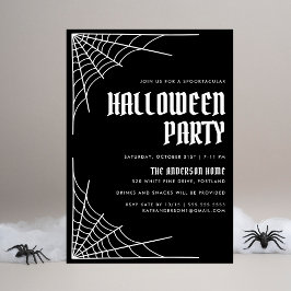 Invitación Araña moderna Web Black Halloween Party