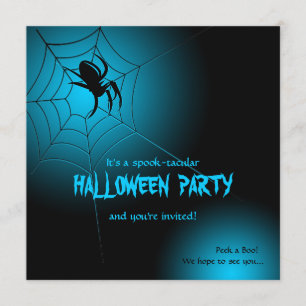 Invitación Araña negra de Halloween en la web