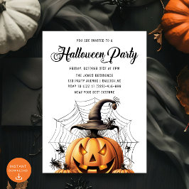 Invitación Arañas de calabaza modernas Fiesta de Halloween pa