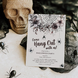 Invitación Arañas Florales Vienen a Pasar el rato Fiesta de H