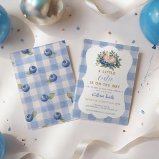 Invitación Arándanos de conejo Una pequeña y linda fiesta de 