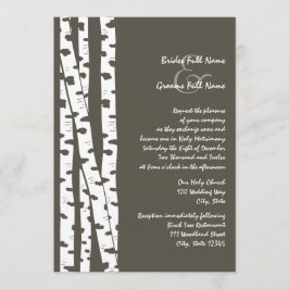 Invitación Árbol blanco de birch/ marrón oscuro