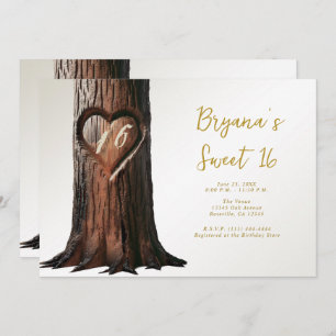 Invitación Árbol cardíaco esculpido agobiante dulce mínimo rú