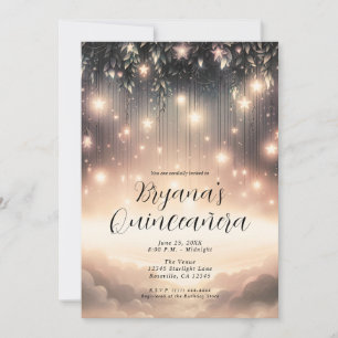 Invitación Árbol celestial encantado resplandor estrellas y n