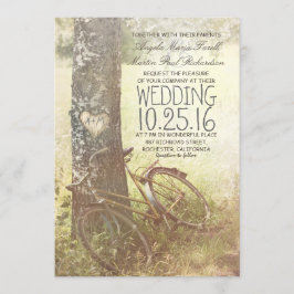 Invitación Árbol de abatimiento de amor y boda rústico de bic