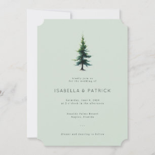 Invitación Árbol de acuarela de menta tranquilo