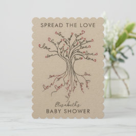 Invitación Árbol de amor Baby Shower personal significativo