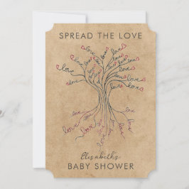 Invitación Árbol de amor Baby Shower personal significativo